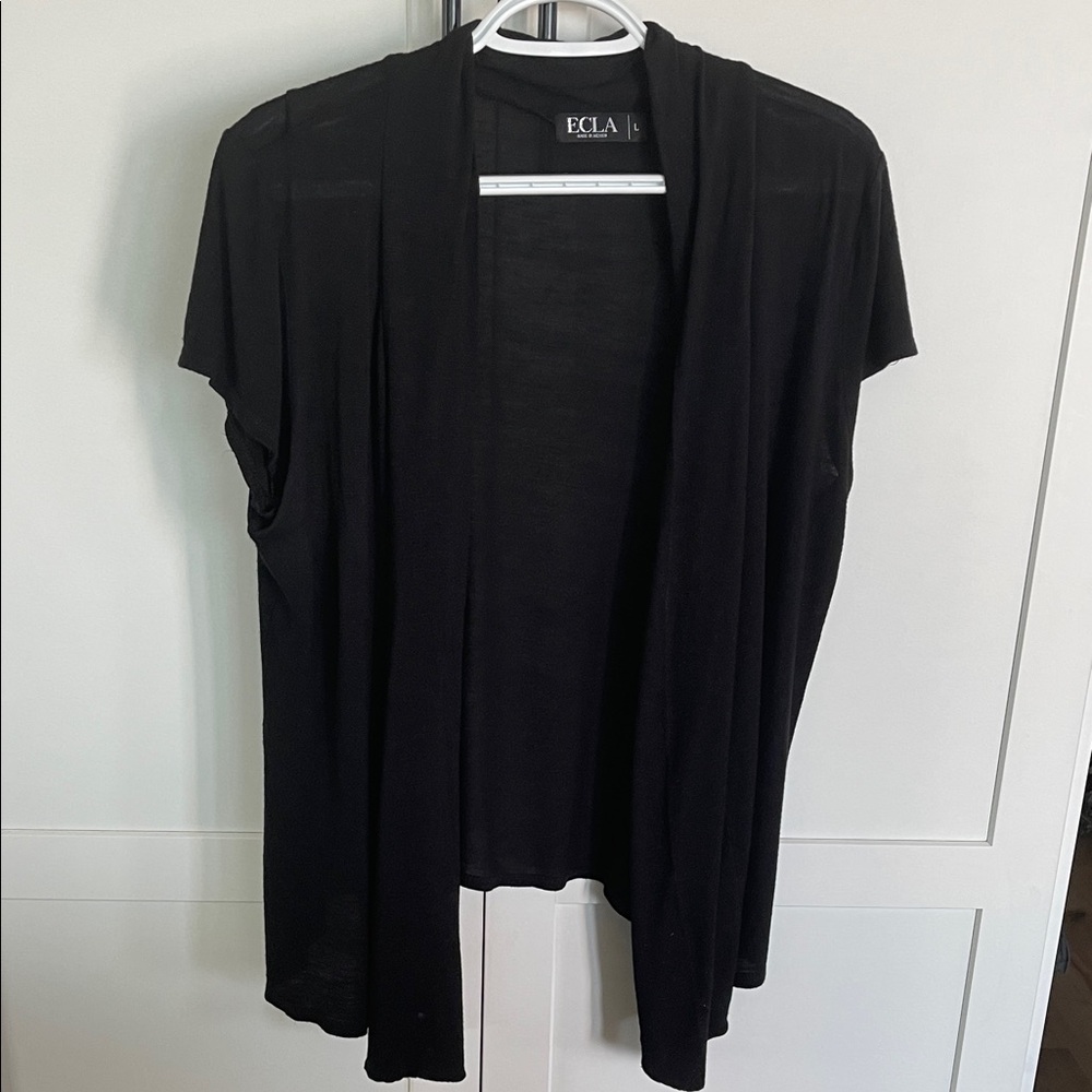 ECLA Black Open Front Cardigan